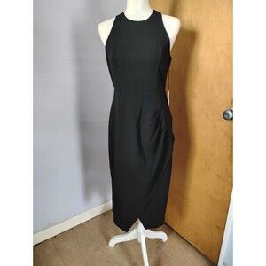 Laundry Classic Black Sheath Sophisticated Faux Wrap Skirt Career Dress Size 6
